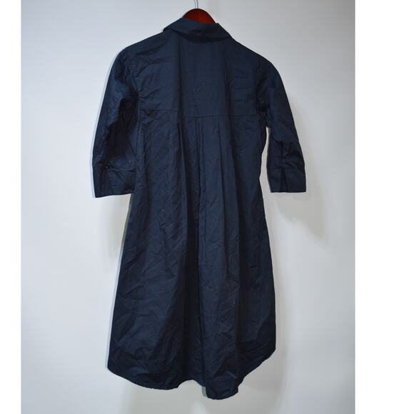 CLU Navy Button Front Shirt Dress 3/4 Sleeve Size S - Picture 3 of 3